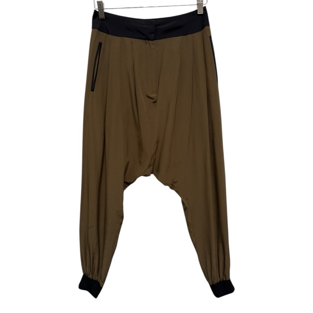 Zues Dione Silk Drop Crotch Slouchy Harem Cropped Pants Size 40 US 8